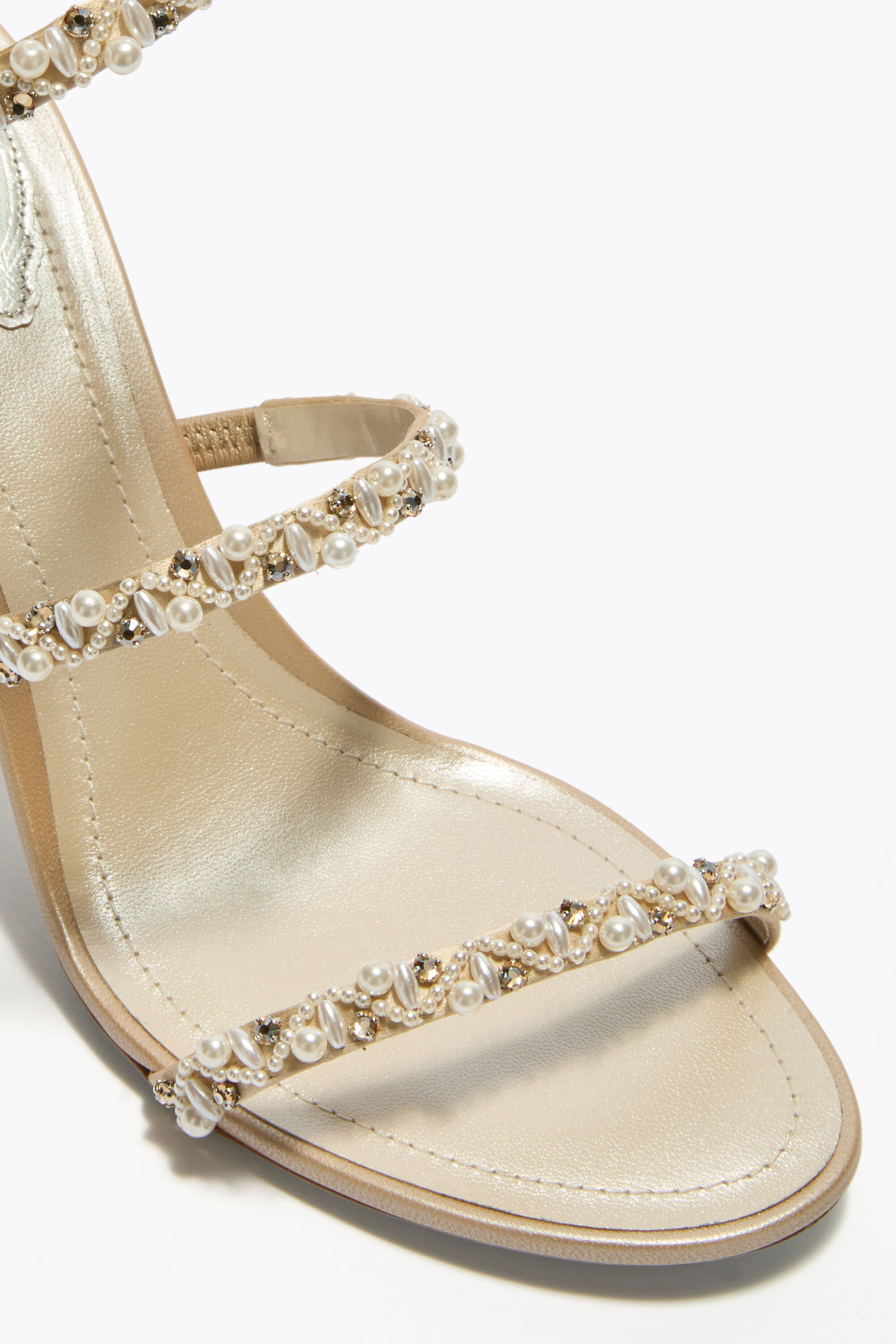 Jeweled GOLDEN HONEY SANDAL 80 | Rene Caovilla®