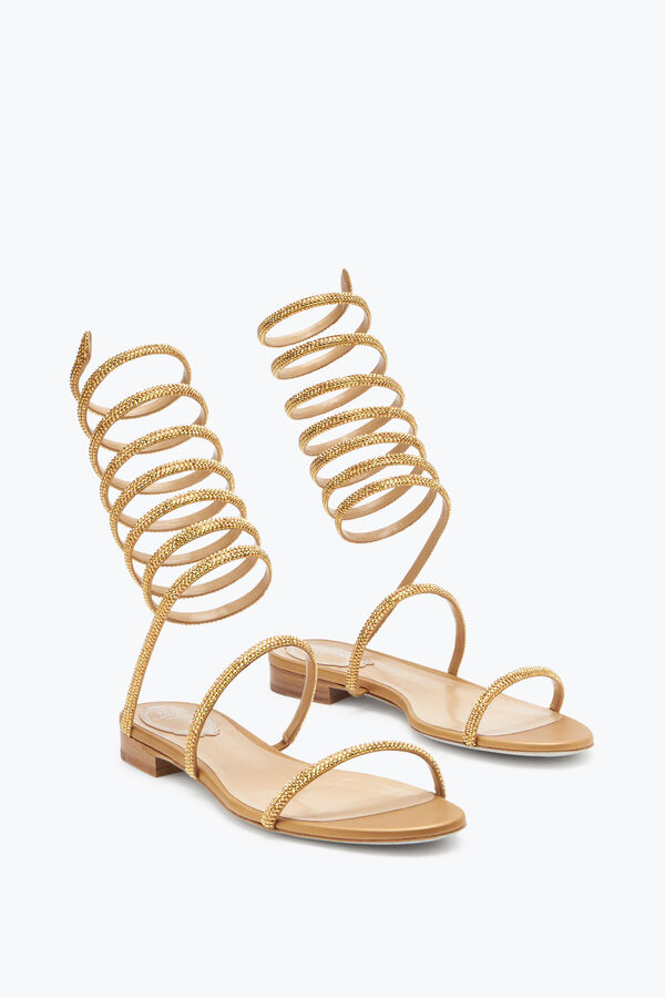 Supercleo Crystal Gold Sandal 10