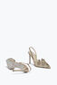 Goldfarbene, Dekorierte Slingpumps Veneziana