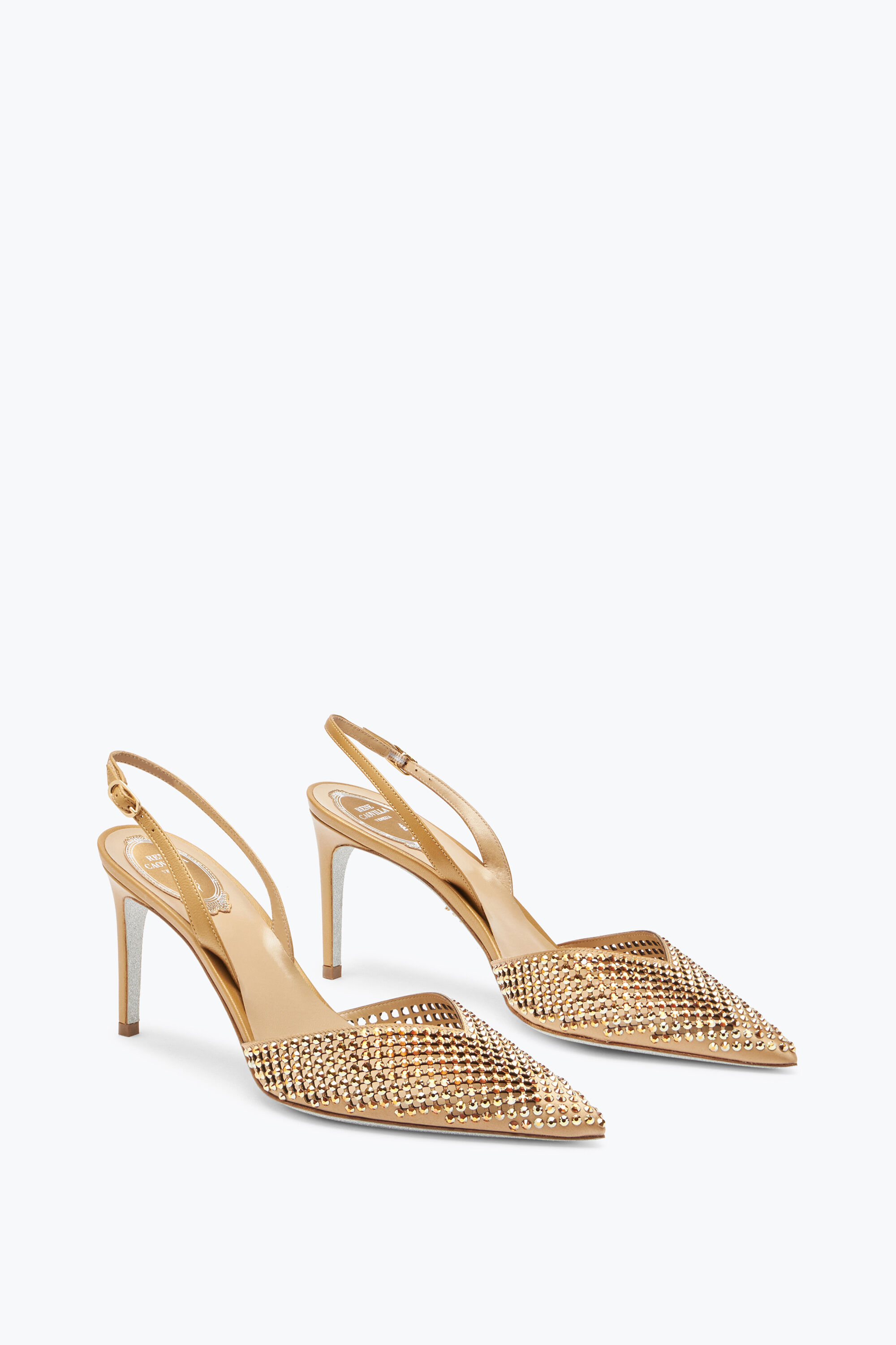 Ginger Crystal Gold Sling Back 80 Slingbacks in Gold for Women