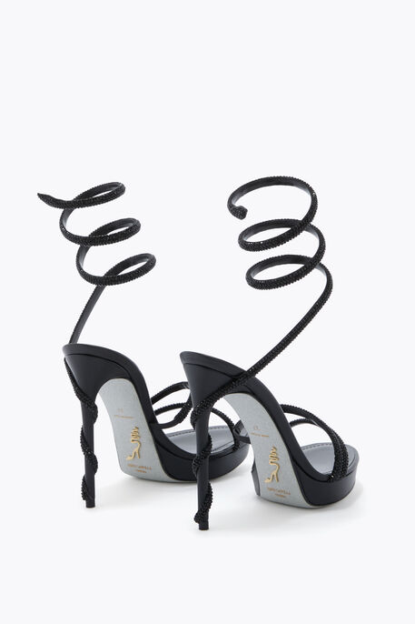 MARGOT BLACK PLATFORM SANDAL 120