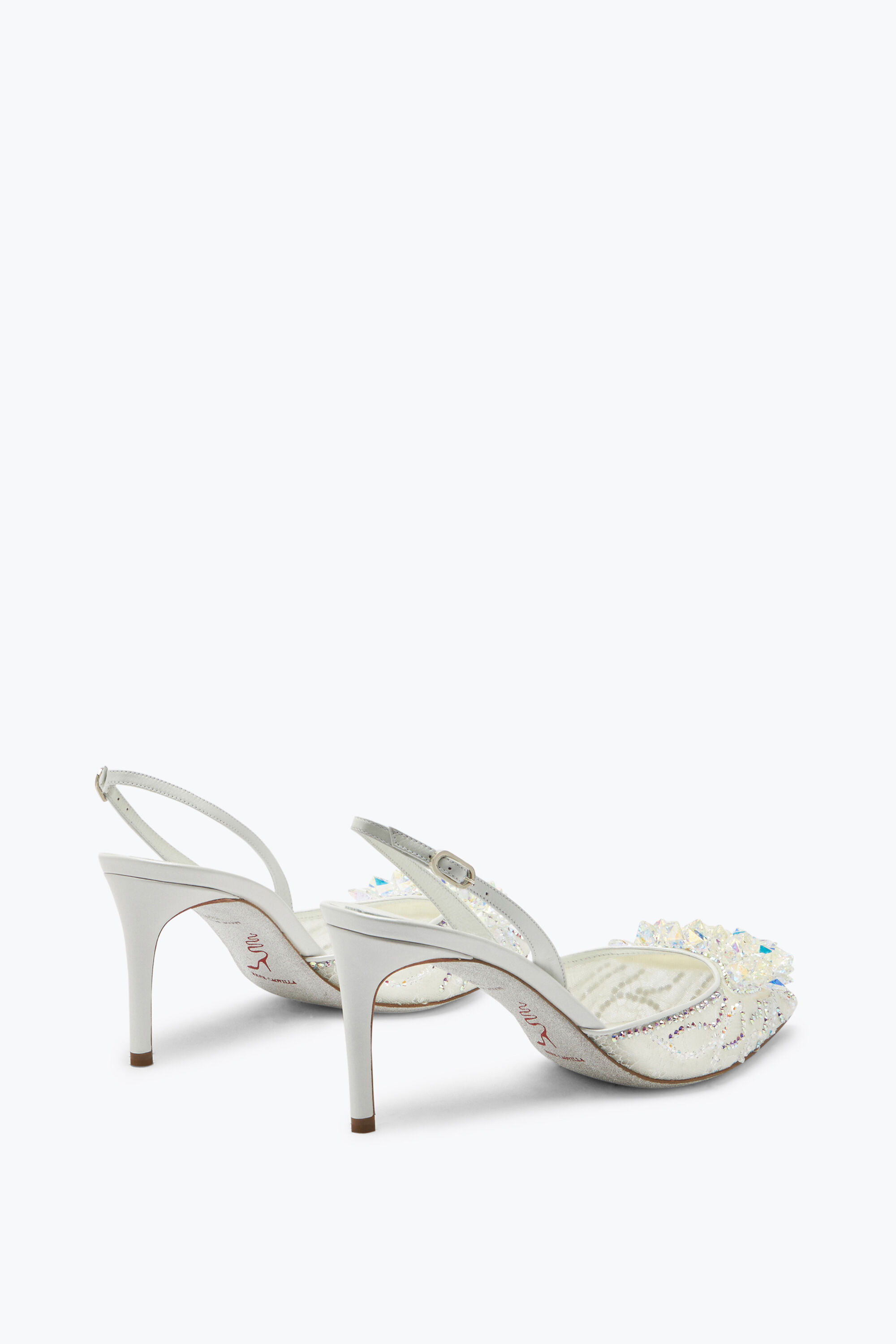 Slingback Bianche In Pizzo Frozen 75 in Bianco Slingback per