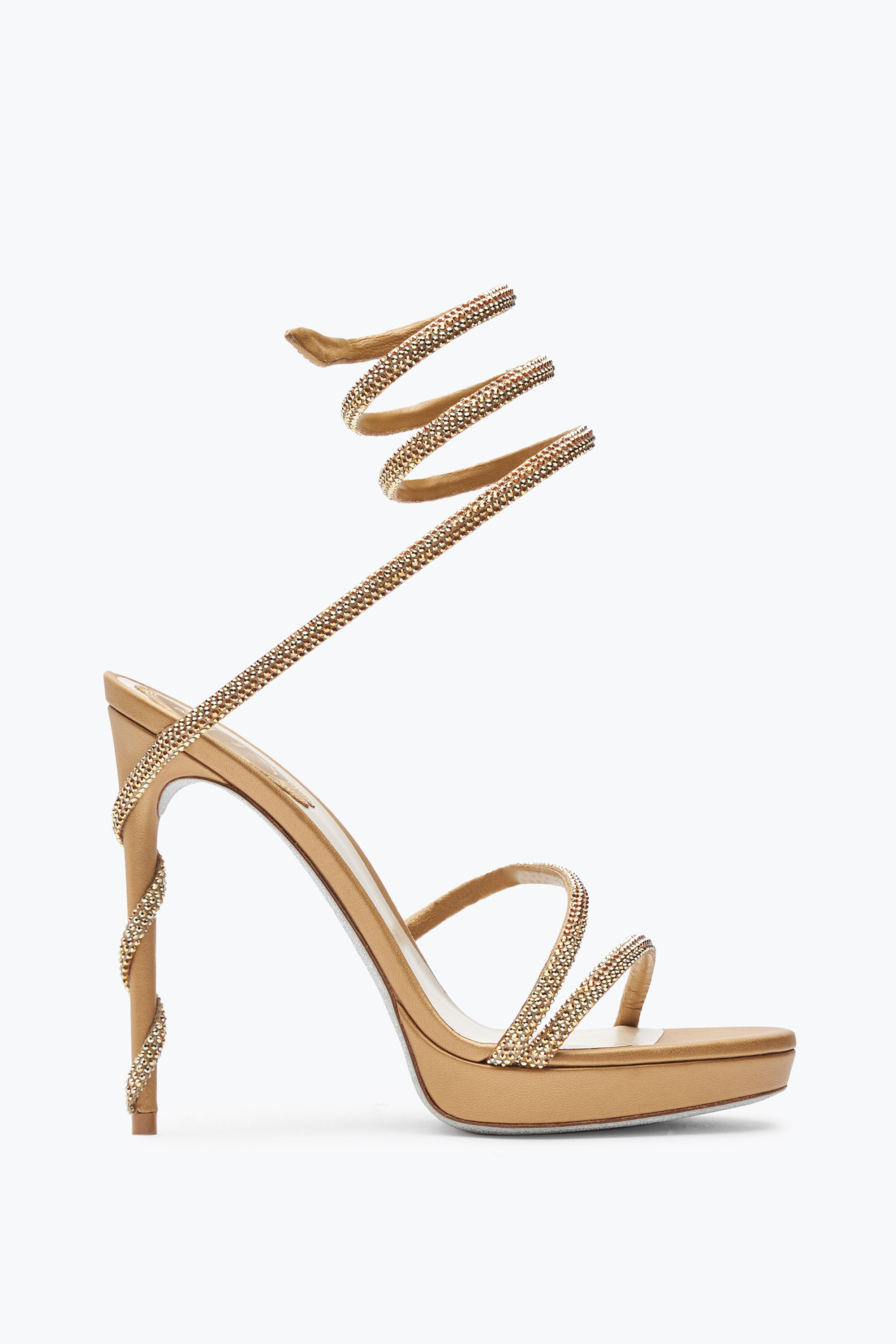 Sandalo Con Plateau Margot Oro Con Cristalli 120 Sandali gioiello Rene Caovilla