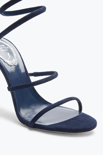 Sandales à Talons Bleues René Caovilla Cleo - Strass Et Satin - Taille 6.5 US
