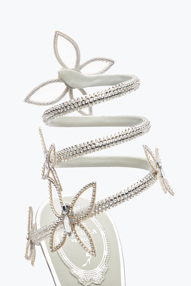 Margot Mirrored Gray Sandal With Butterflies 105 Margot Mirrored Gray Sandal With Butterflies 105