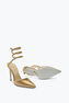 Cleo Kristall-Champagne Offene Pumps 105