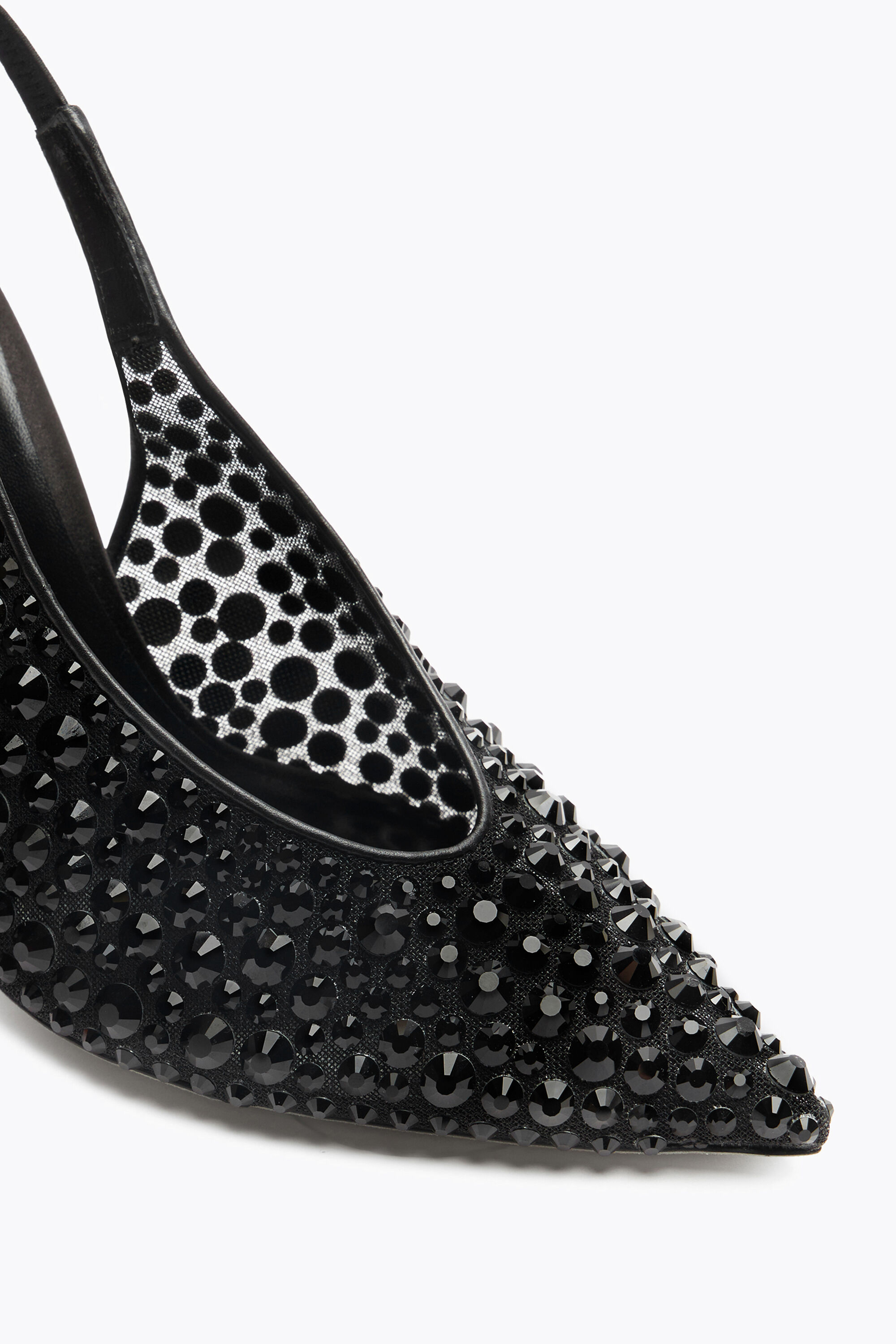 Rene Caovilla ブラック ハイヒール　ラインストーン Jeweled Gilda Black Slingback 105 | Rene Caovilla®
