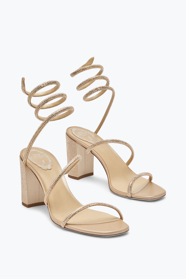 Sandalia Cleo Beige Con Cristales 80