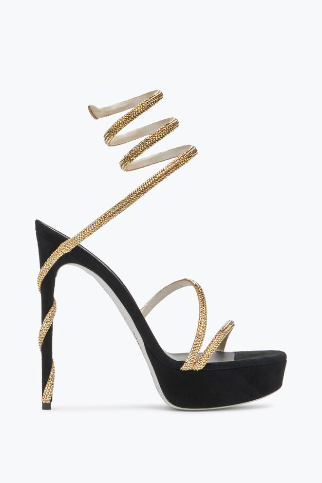 MARGOT CRYSTAL BLACK-GOLD PLATFORM SANDAL 130 MARGOT CRYSTAL BLACK-GOLD PLATFORM SANDAL 130