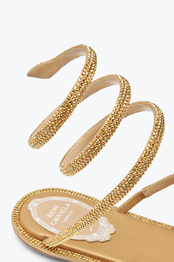 Cleo Crystal Gold Sandal 10