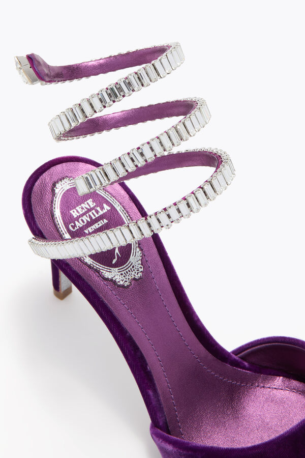 CLEO SPARK SANDALE IN PURPURROTEM SAMT 80