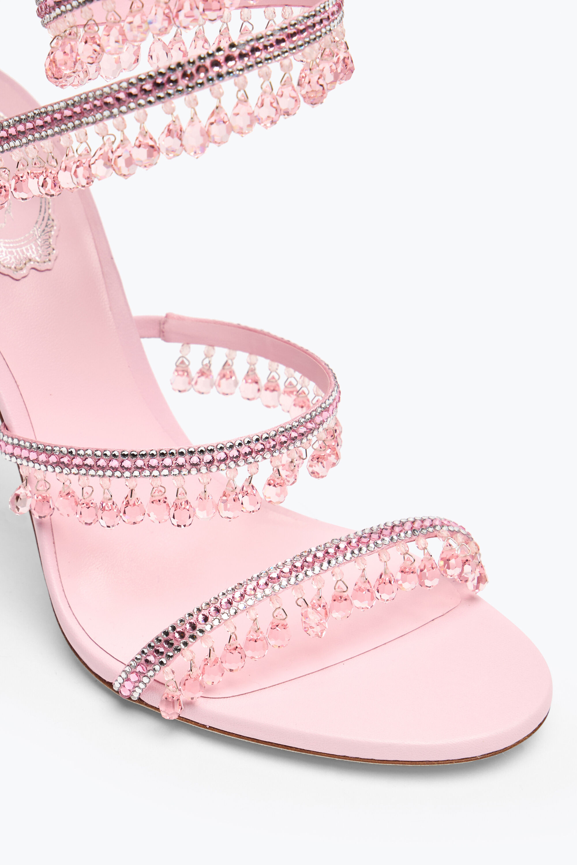 Jeweled SUPER CHANDELIER POWDER PINK SANDAL 105 | Rene Caovilla®