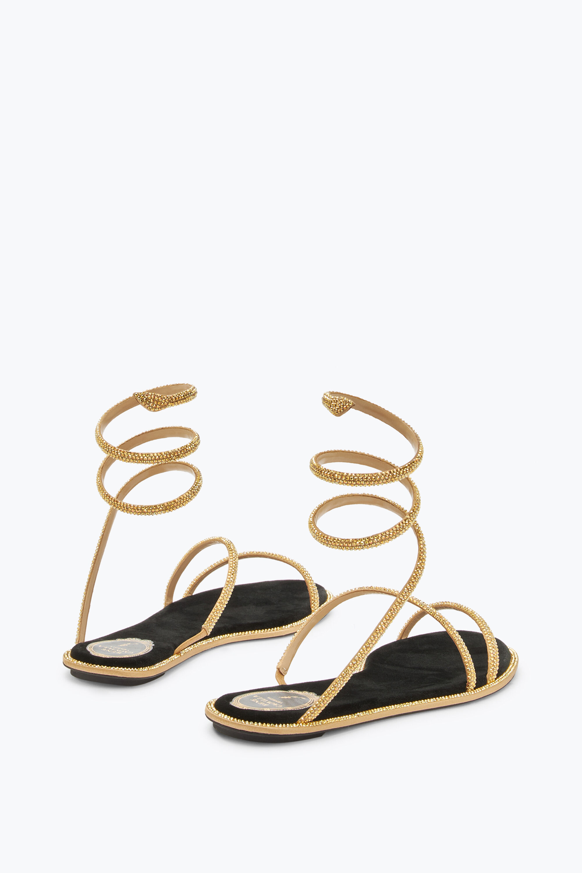 Black and new arrivals gold flat sandals
