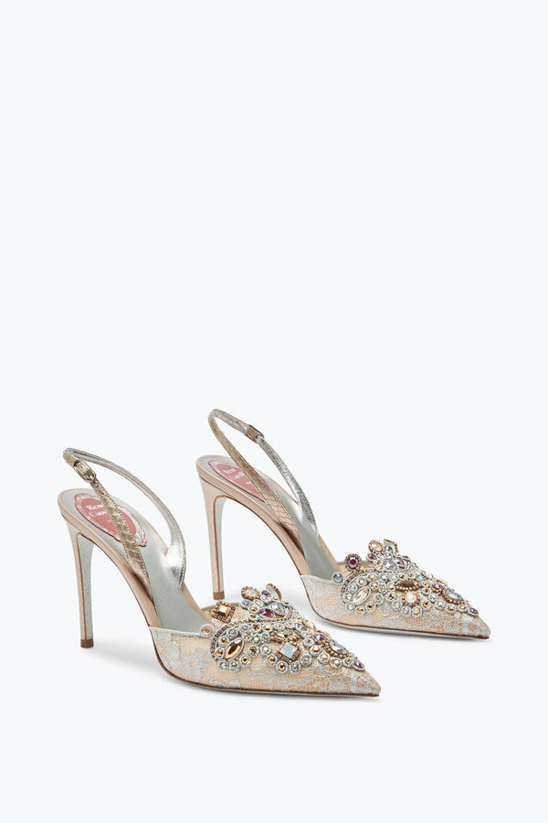 Grey Jewel Slingbacks Veneziana