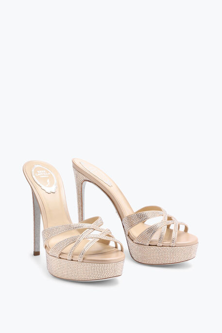 Dania Champagne Platform Slider Sandal 130 Dania Champagne Platform Slider Sandal 130