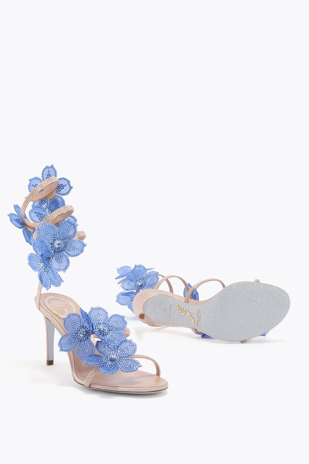 PEACH FLOWER BLUSH PINK AND BLUE SANDAL 80