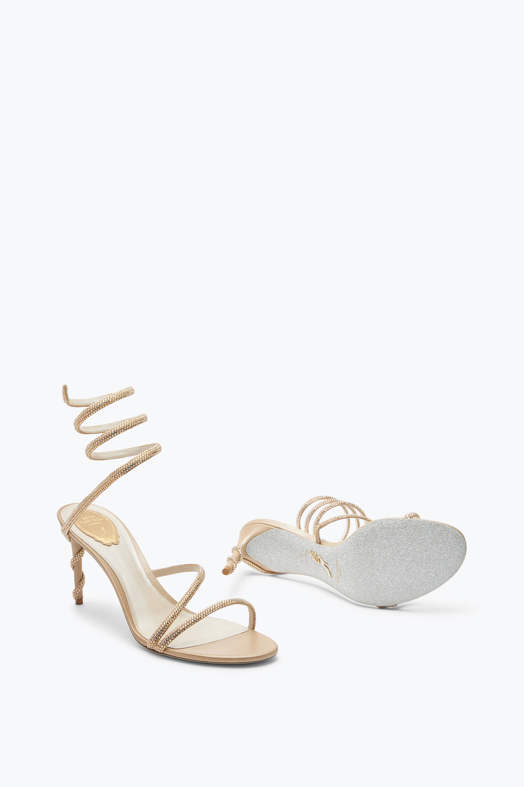 Jeweled MARGOT HONEY SANDAL 80 | Rene Caovilla®