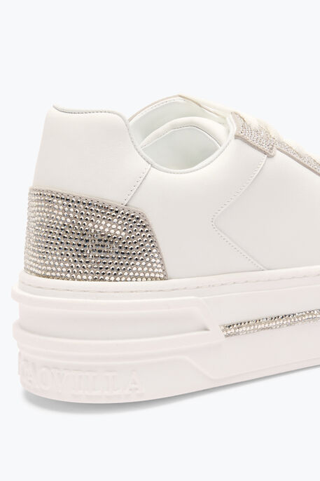 XTRA WHITE-SILVER SNEAKER WITH CRYSTALS 50