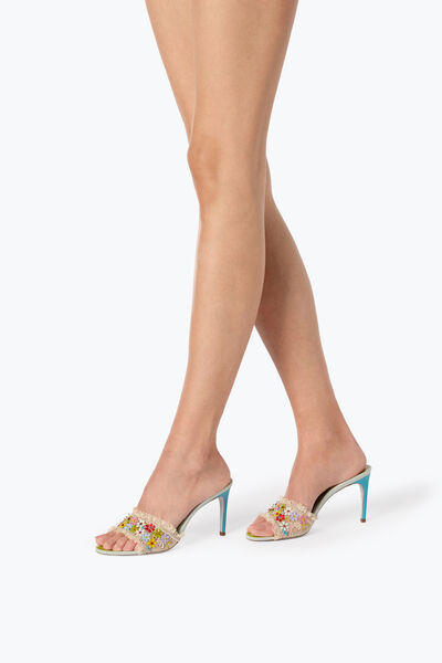 Jeweled BLOOM SLIDER SANDAL 80 | Rene Caovilla®