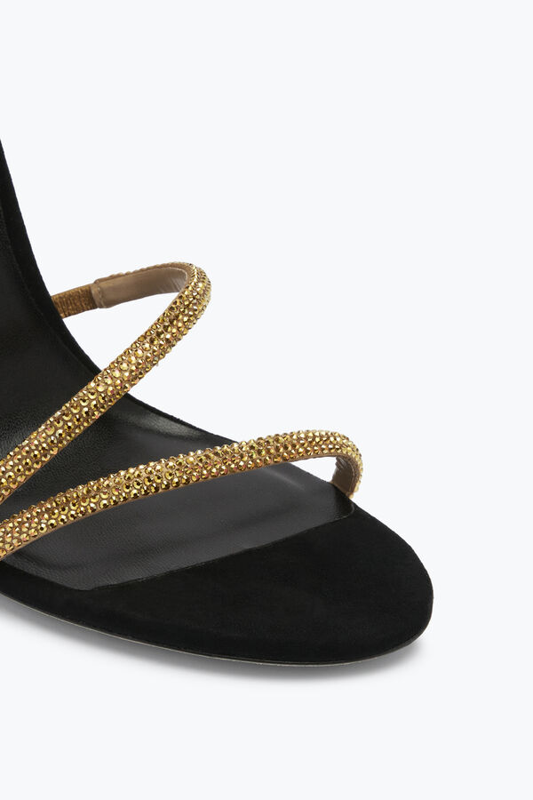 黑色珠宝凉鞋Margot蛇形鞋
