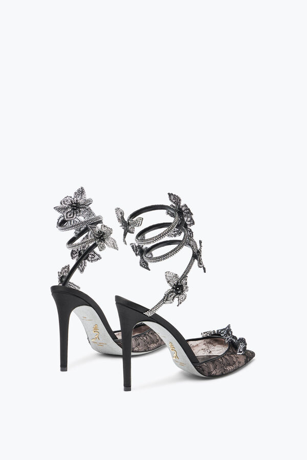 Zapato de sal&oacute;n Floriane negra y plateada 105
