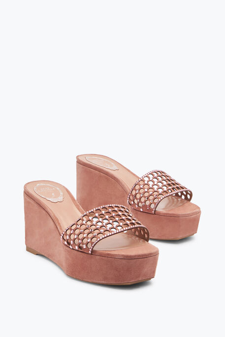 chaussure compensee rose poudré