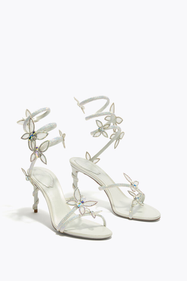 MARGOT WHITE SANDAL WITH BUTTERFLIES 80 MARGOT WHITE SANDAL WITH BUTTERFLIES 80
