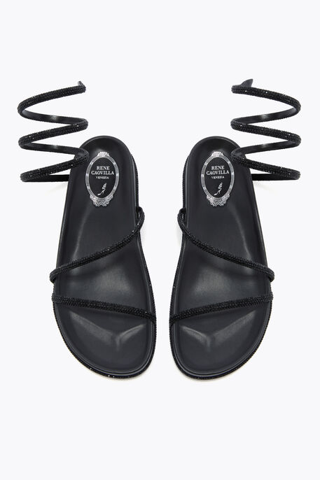 GISELE BLACK FLATFORM SANDAL 20