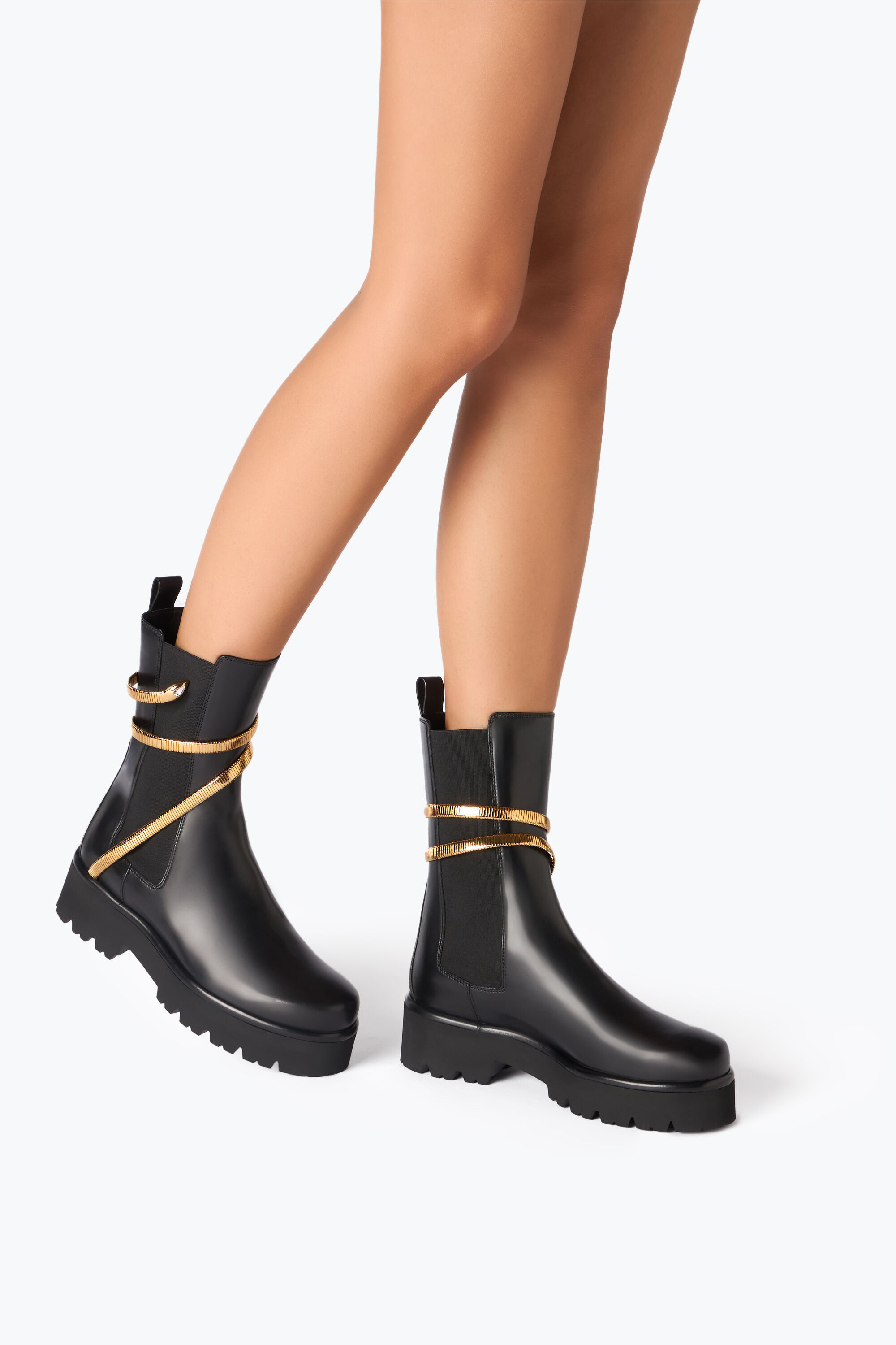 Black and gold biker boots best sale