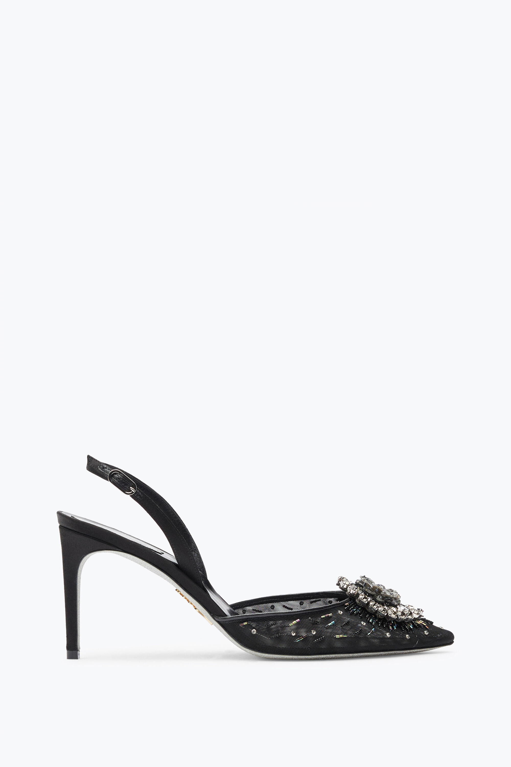 Jeweled Barbara Black Slingback 80 | Rene Caovilla®