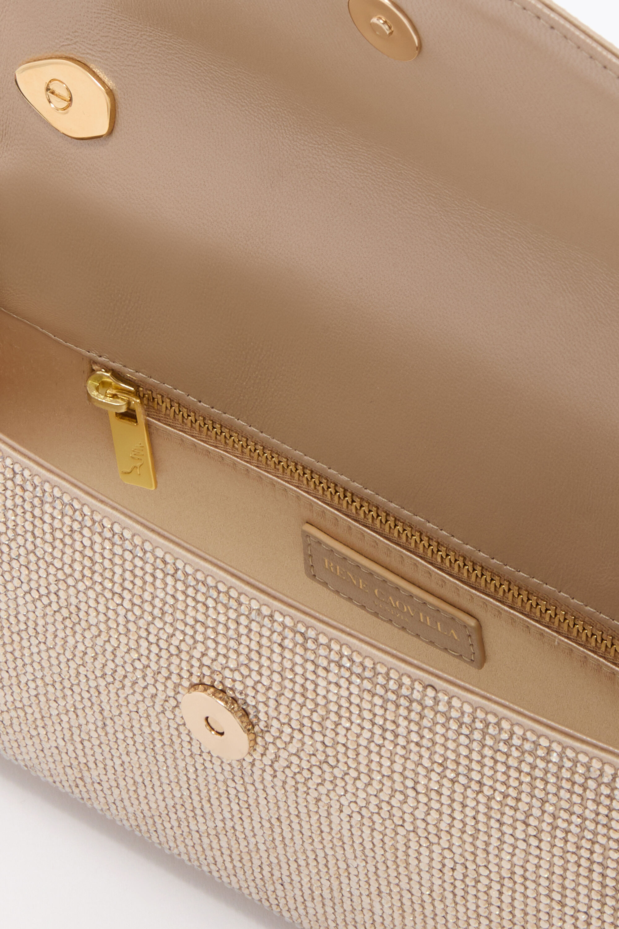 Jeweled VICTORIA CHAMPAGNE MINI BAG | Rene Caovilla®