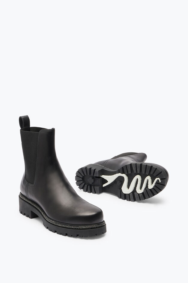 Bottine En Cuir Noir Bika Bottine En Cuir Noir Bika