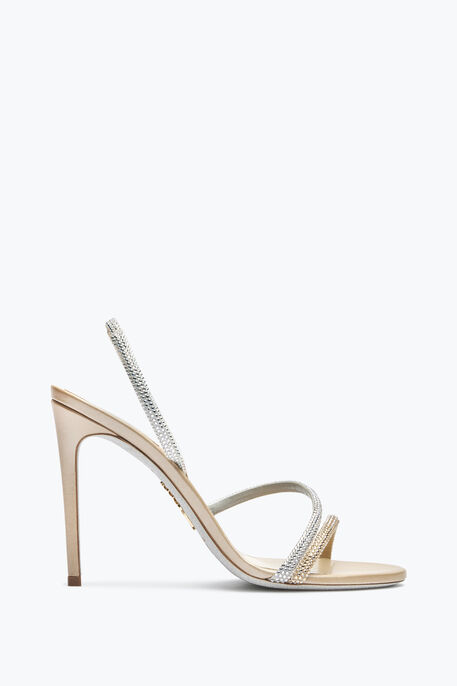 Irina Crystal Beige-Silver Sandal 105