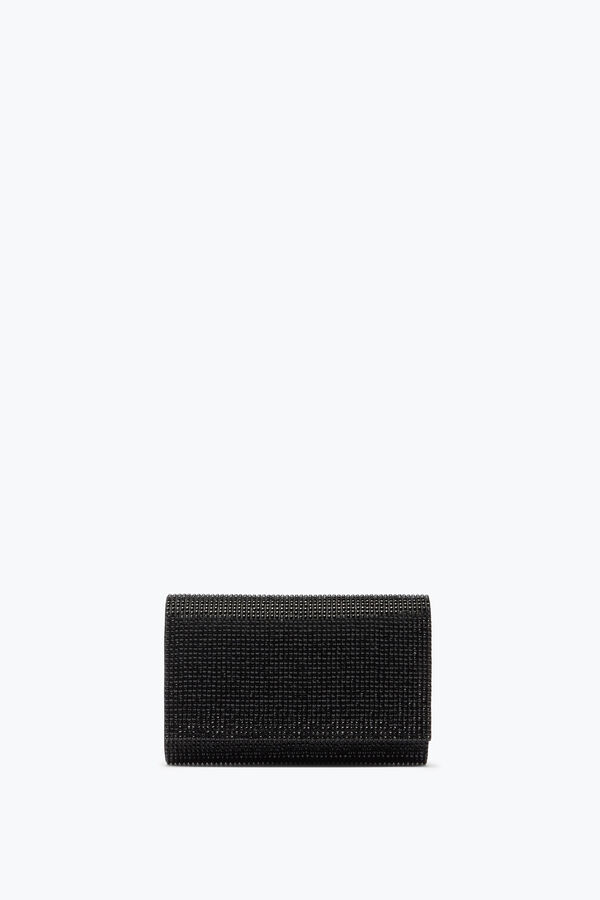 Aida Black Clutch With All-Over Crystals