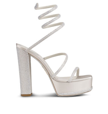 Cleo Crystal Silver Platform Sandal 130 Sandals in Gray for Women ...