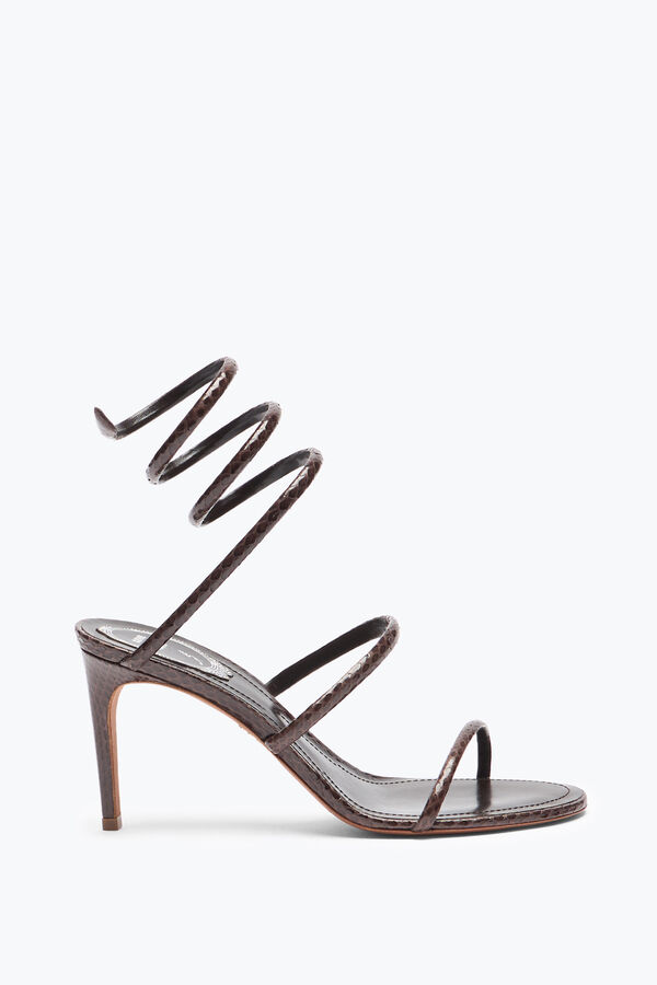 SANDALO CLEO IN PELLE DI SERPENTE AYERS MARRONE 80