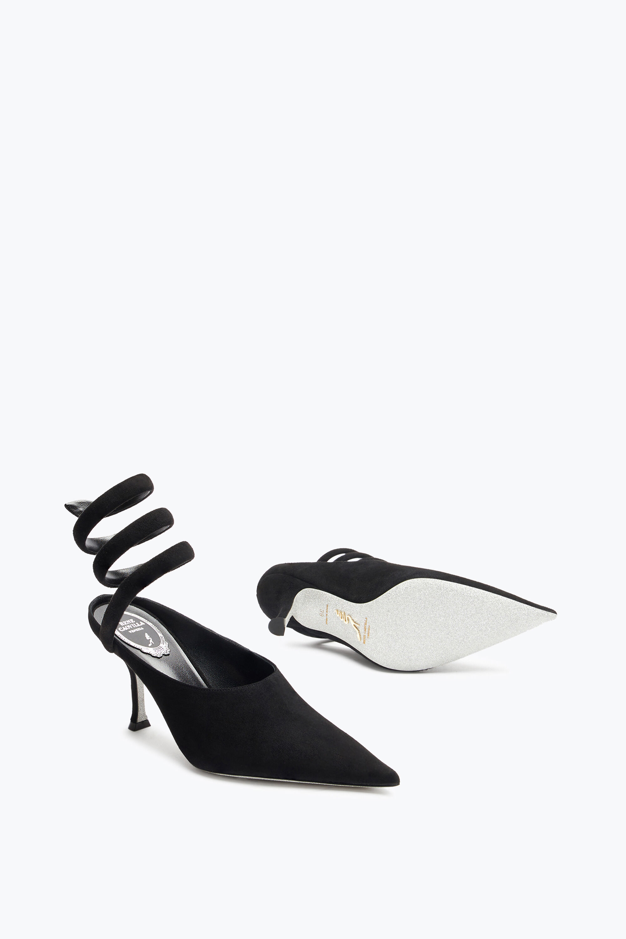 Escarpins Escarpin Grace en daim noir 80 en Noir pour Femme Rene Caovilla