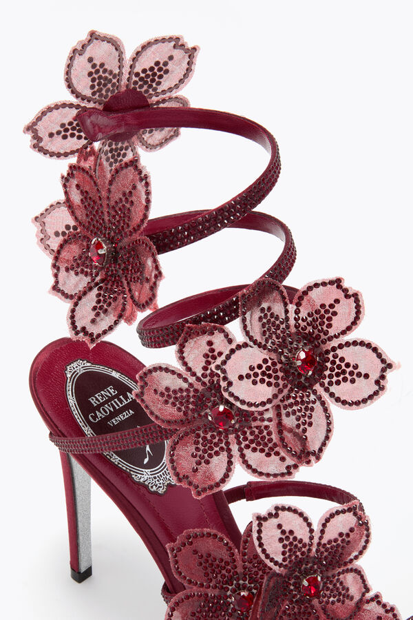 PEACH FLOWER BURGUNDY SANDAL 105
