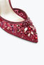 Zapato De Salón Chandelier Rojo Rubí Con Cristales 100