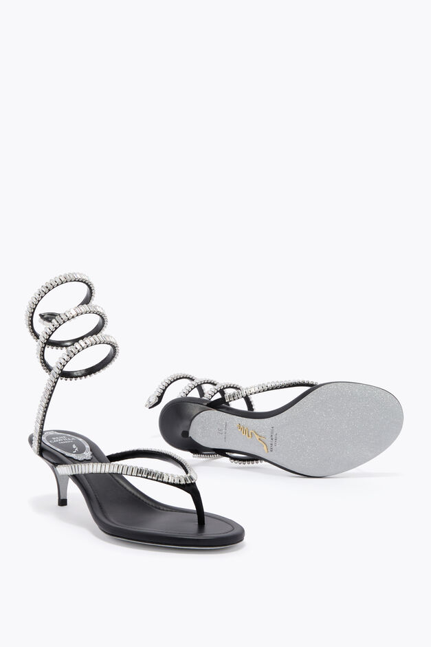 SPARK BLACK THONG SANDAL WITH SERPENT 50