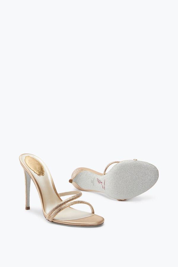Irina Crystal Champagne Mule 105