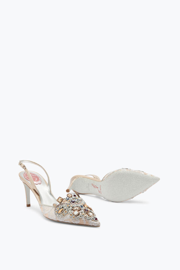 Schmuck-Slingpumps Aus Spitze Veneziana 75