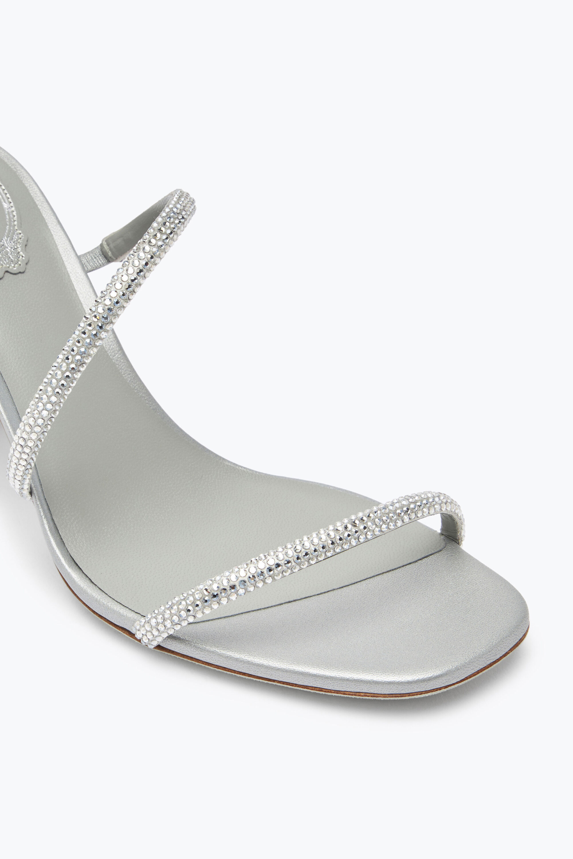 Jeweled Cleo Crystal Gray Sandal 80 Rene Caovilla