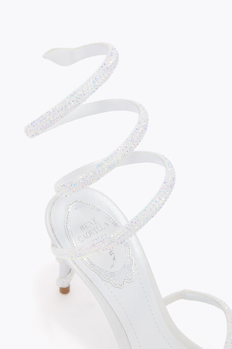 MARGOT IVORY SATIN-LAMB/C.TRANMISSION STRA SANDAL