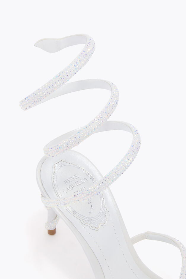 MARGOT IVORY SATIN-LAMB/C.TRANMISSION STRA SANDAL