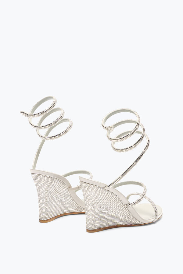 CLEO SILVER WEDGE SANDAL 80