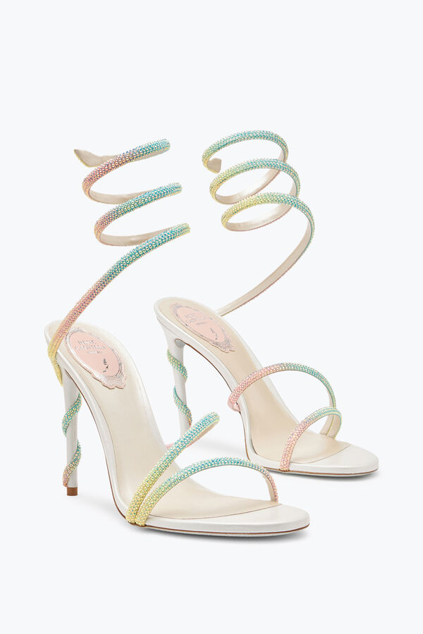 Margot Burano White Sandal With Degrad&eacute; Crystals 105