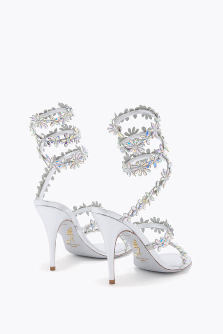 EVA METALLIC SILVER SANDAL 100