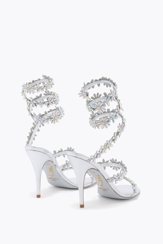 EVA METALLIC SILVER SANDAL 100