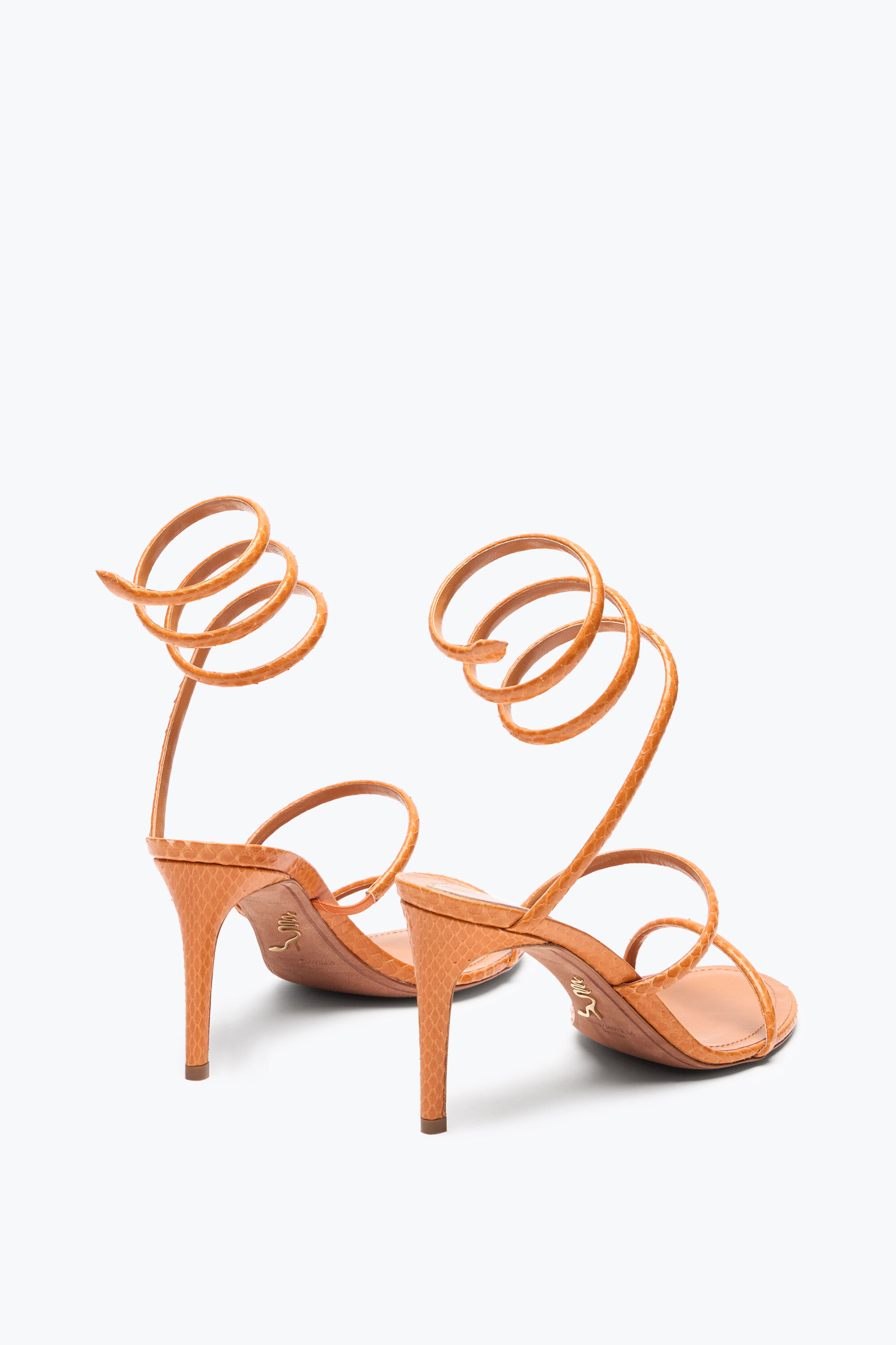 Jeweled CLEO COGNAC AYERS LEATHER SANDAL 80 | Rene Caovilla®